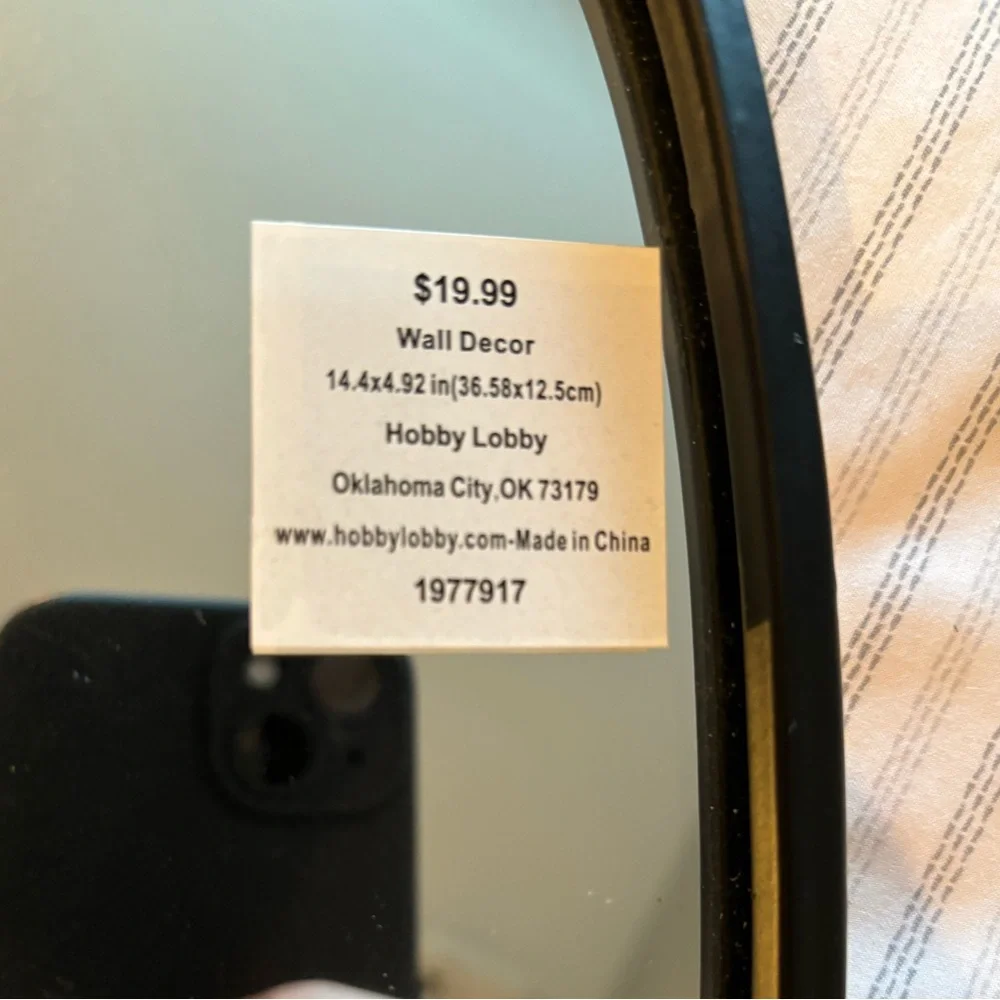 Black Oval Hanging Mirror
